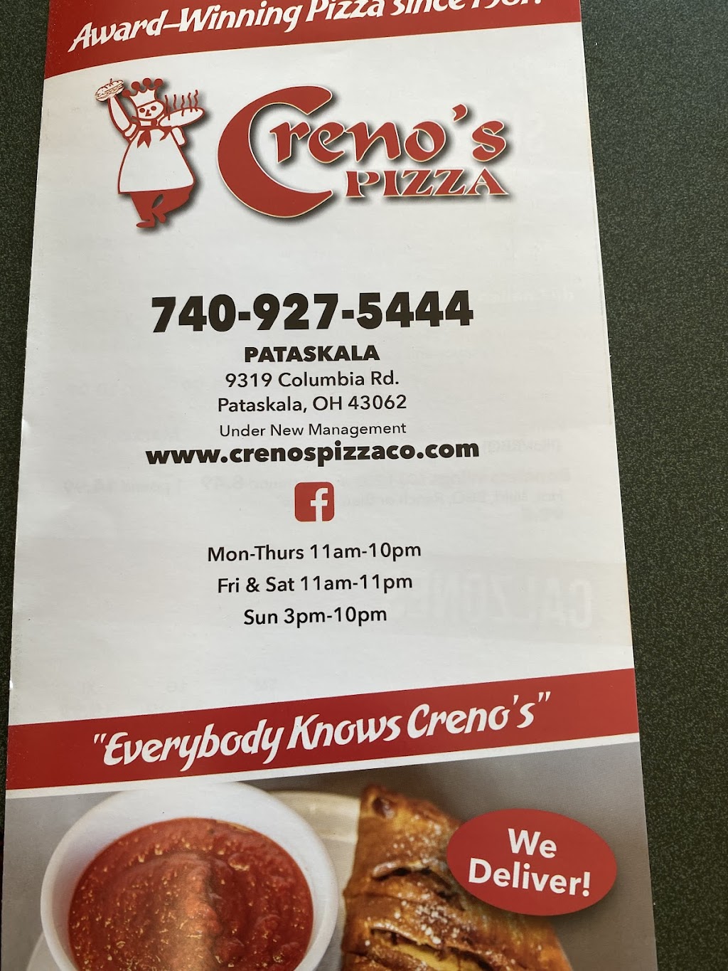 Crenos Pizza | 9319 Columbia Rd SW, Pataskala, OH 43062, USA | Phone: (740) 927-5444