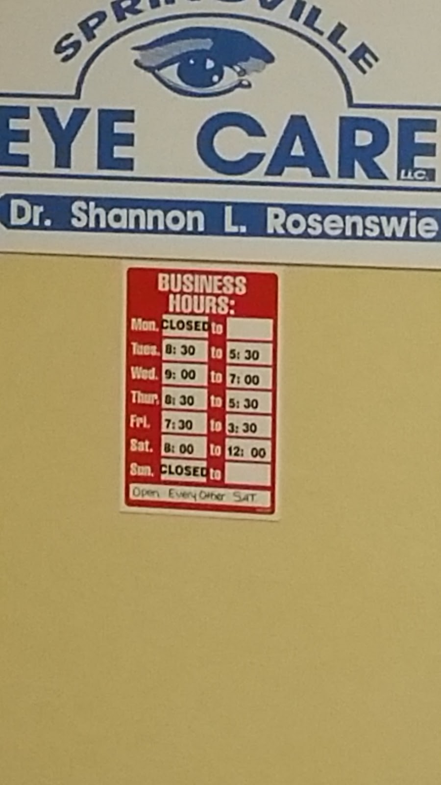 Shannon L. Rosenswie, OD | 25 E Main St, Springville, NY 14141, USA | Phone: (716) 592-3322