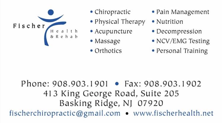 Fischer Health & Rehabilitation | 413 King George Rd Suite 205, Basking Ridge, NJ 07920, United States | Phone: (908) 903-1901