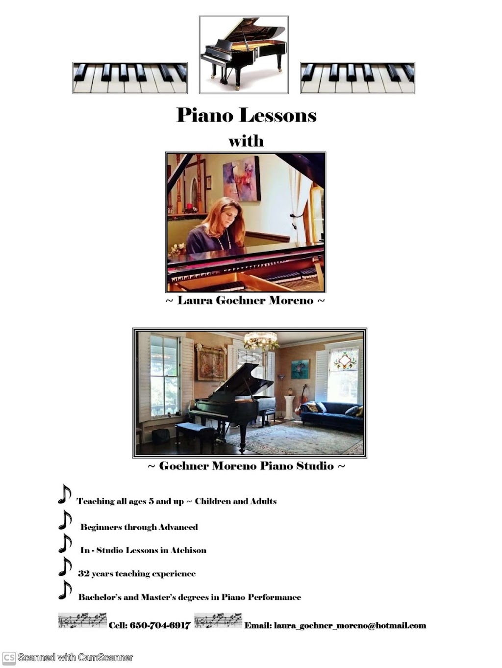 Goehner Moreno Piano Studio | 901 Riverview Dr, Atchison, KS 66002, USA | Phone: (650) 704-6917