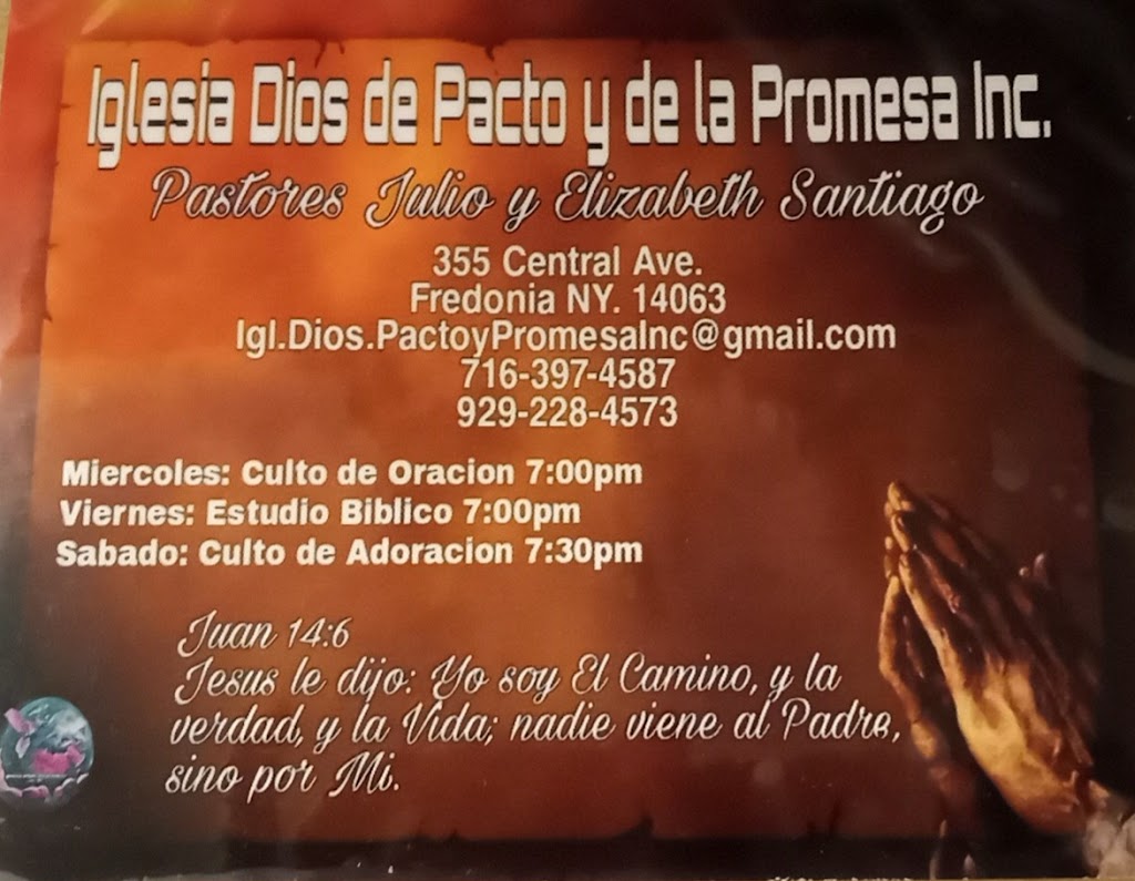 Iglesia Dios de pacto y de la promesa Inc | 355 Central Ave suite 7, Fredonia, NY 14063, USA | Phone: (716) 785-6003