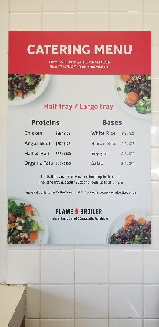 The Flame Broiler | 750 S Lincoln Ave #102, Corona, CA 92882, USA | Phone: (951) 268-6233