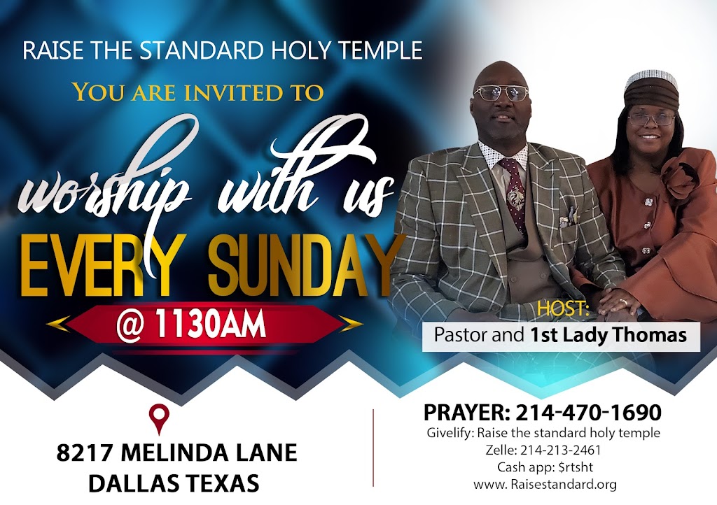 Raise the standard holy temple Cogic | 8217 Melinda Ln, Dallas, TX 75217, United States | Phone: (469) 670-0105