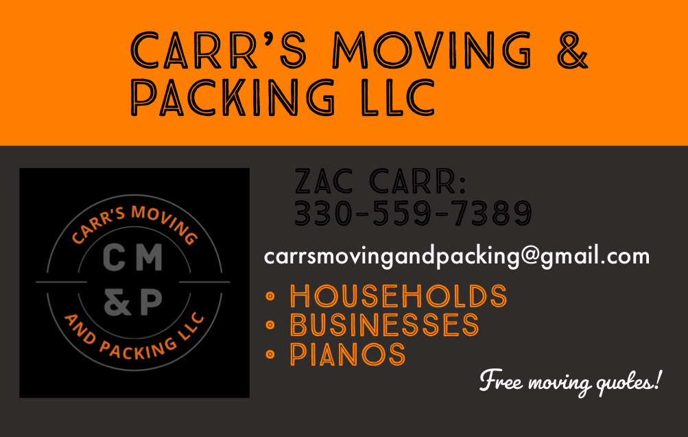 Carrs Moving & Packing LLC. | 2855 Heatherbrae Dr, Youngstown, OH 44514, USA | Phone: (330) 559-7389