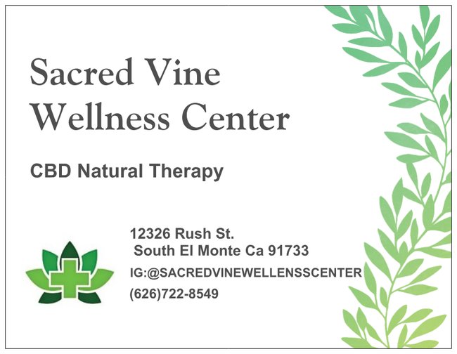 Sacred Vine Wellness Center - CBD | 12326 Rush St, South El Monte, CA 91733, USA | Phone: (562) 731-9992