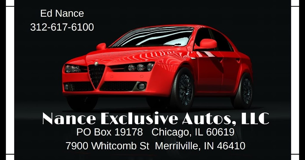 Nance Exclusive Autos | 7900 Whitcomb St, Merrillville, IN 46410, USA | Phone: (312) 617-6100