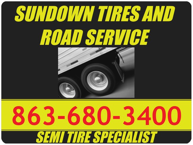 Sundown Mobile Commercial Tires Semi Tires Road Service E Polk | 548 E Bridgers Ave b1, Auburndale, FL 33823, USA | Phone: (863) 680-3400