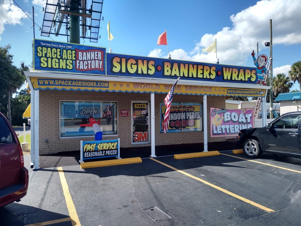 Space Age Signs Banner Factory Of Florida Inc. | 7425 US-19, New Port Richey, FL 34652, USA | Phone: (727) 849-0251