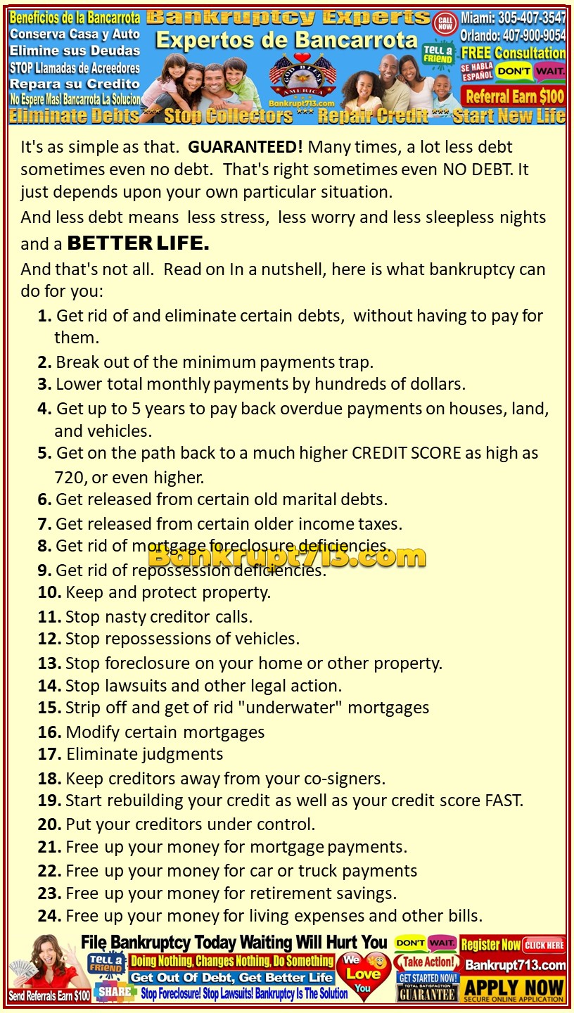 Bankruptcy Attorneys and Abogados Bancarrota | 8867 SW 36th St #8867, Miami, FL 33165, USA | Phone: (305) 407-3547