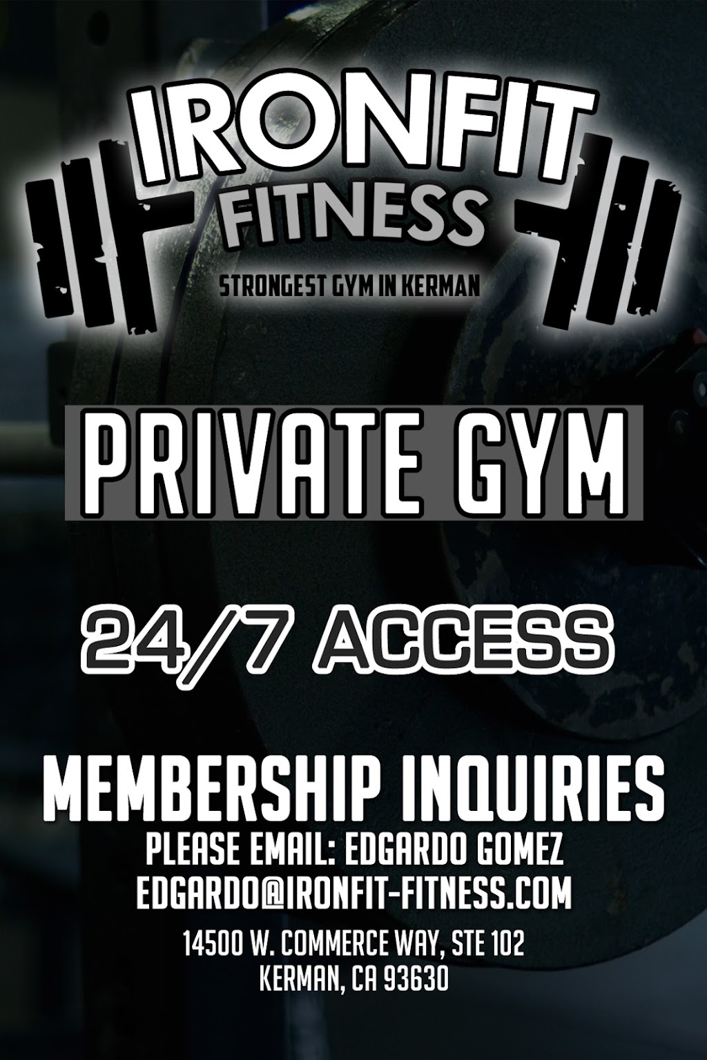 Ironfit Fitness | 14500 Commerce Way Suite 102, Kerman, CA 93630, USA | Phone: (559) 296-8809