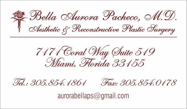 Aurora Bella Plastic Surgery: Bella A Pacheco, MD | 7171 Coral Way Suite #519, Miami, FL 33155, USA | Phone: (305) 854-1861
