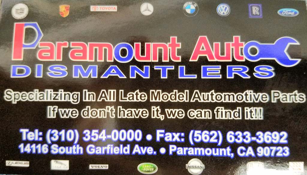 Paramount Auto Dismantling | 14116 Garfield Ave, Paramount, CA 90723, USA | Phone: (310) 354-0000