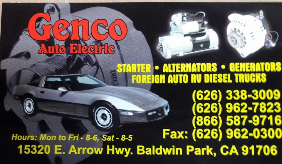 GENCO AUTO ELECTRIC | 15320 Arrow Hwy, Baldwin Park, CA 91706 | Phone: (626) 338-3009