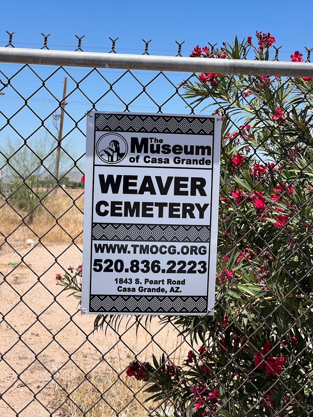 Historic Weaver Cemetery | 1843 S Peart Rd, Casa Grande, AZ 85122, USA | Phone: (520) 836-2223