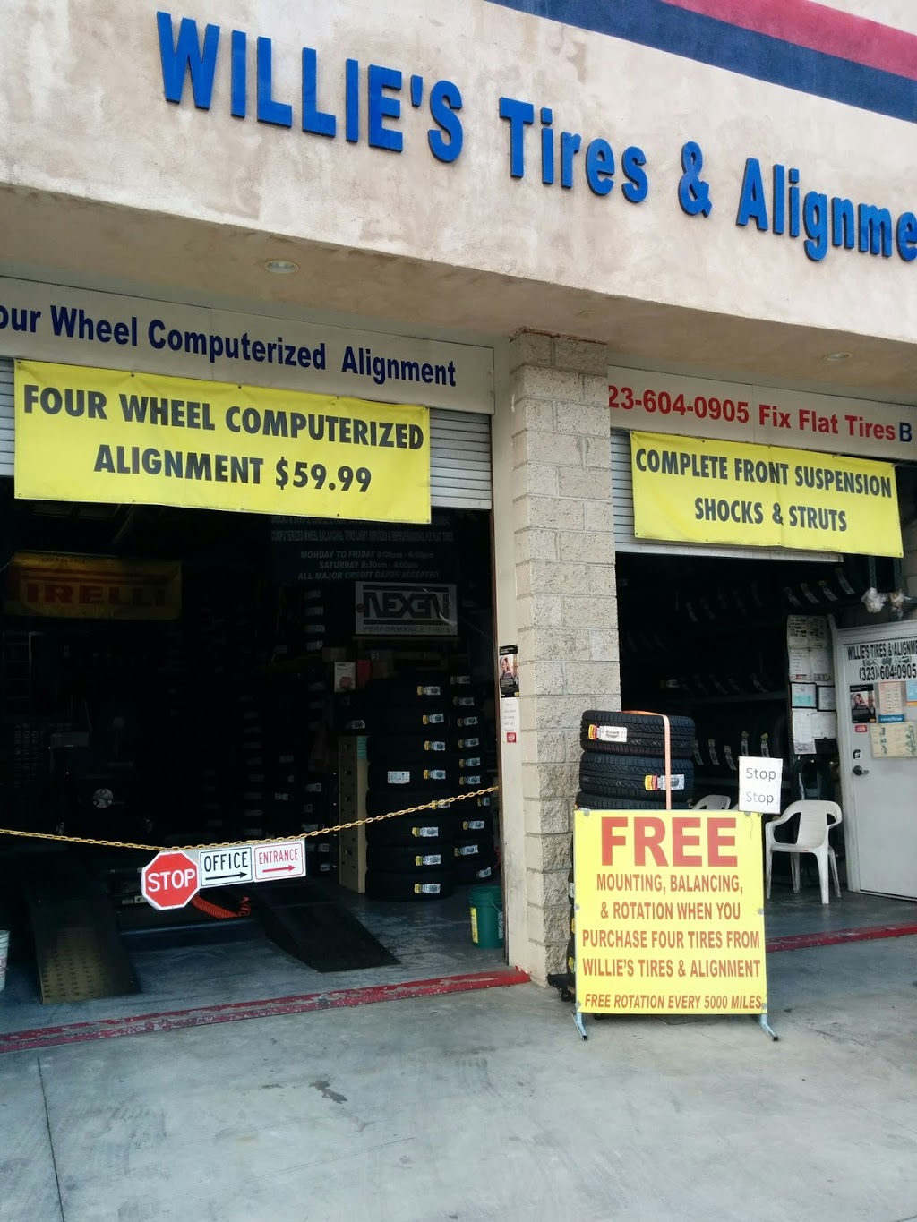 Willies Tires & Alignment | 705 Monterey Pass Rd unit b, Monterey Park, CA 91754, USA | Phone: (323) 604-0905