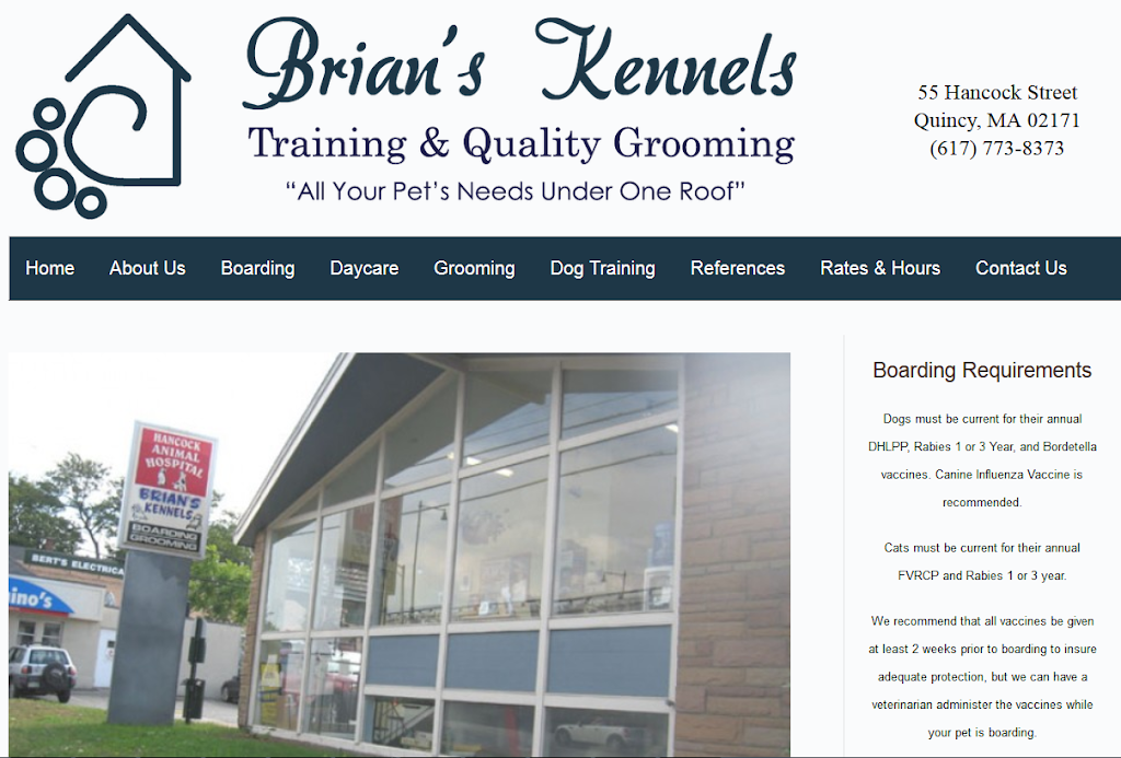 Brians Kennels Training & Quality Grooming | 55 Hancock St, Quincy, MA 02171, USA | Phone: (617) 773-8373