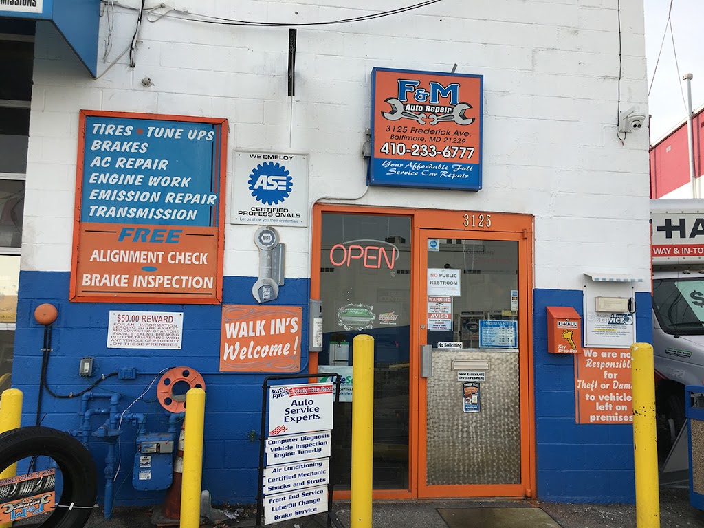 F & M Auto Repair | 3125 Frederick Ave, Baltimore, MD 21229 | Phone: (410) 233-6777