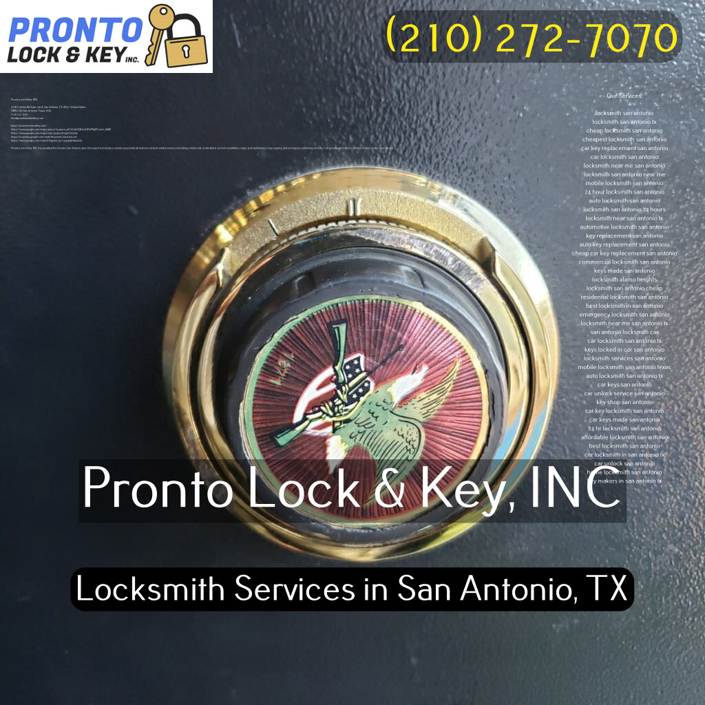 Pronto Lock & Key, INC | 9258 Culebra Rd Suite 140-8, San Antonio, TX 78251, United States | Phone: (210) 272-7070