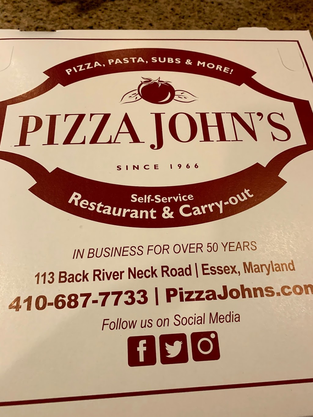 Pizza Johns | 113 Back River Neck Rd, Essex, MD 21221, USA | Phone: (410) 687-7733