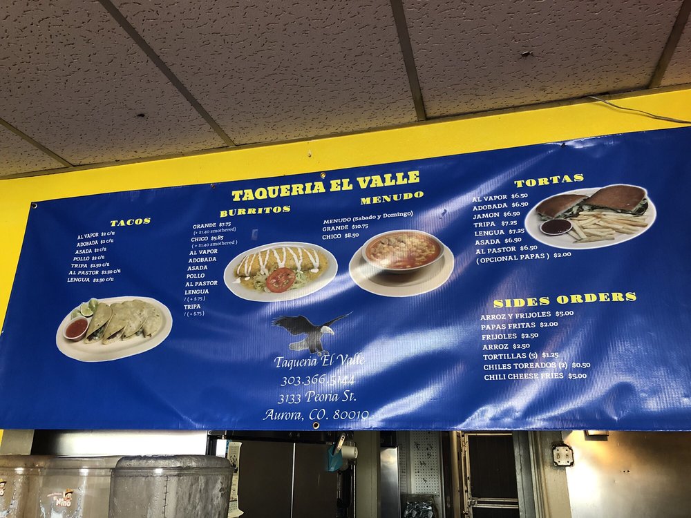 Taqueria El Valle | 3133 Peoria St #206, Aurora, CO 80010, USA | Phone: (303) 366-5144