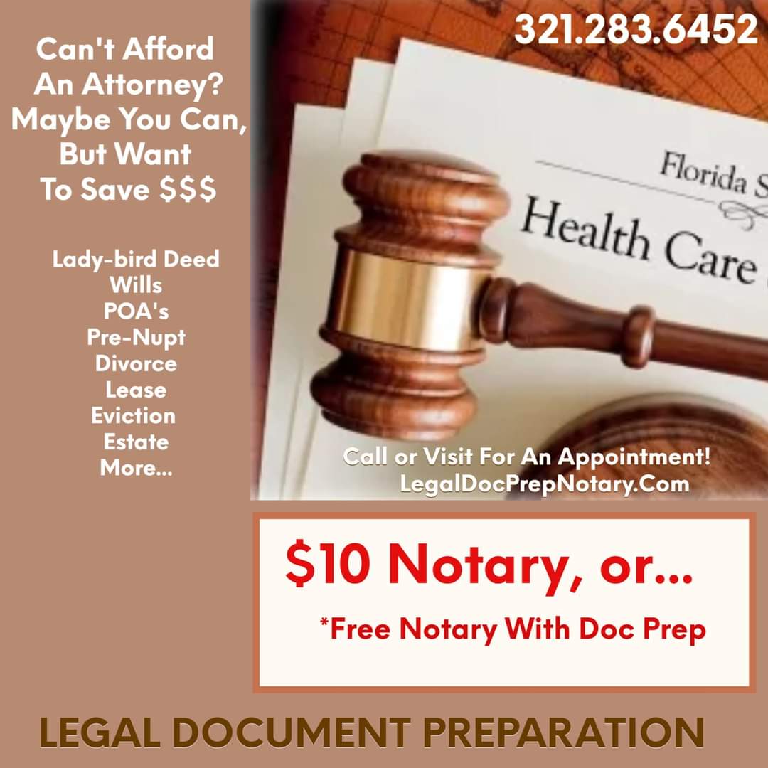 Noble Notary & Legal Document Preparers | 1736 Spottswoode Ct, Port Orange, FL 32128, United States | Phone: (321) 283-6452
