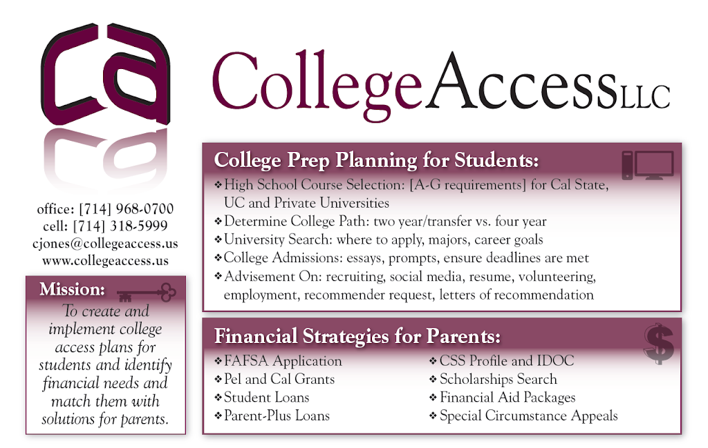 College Access LLC | 9661 Zetland Dr, Huntington Beach, CA 92646 | Phone: (714) 968-0700