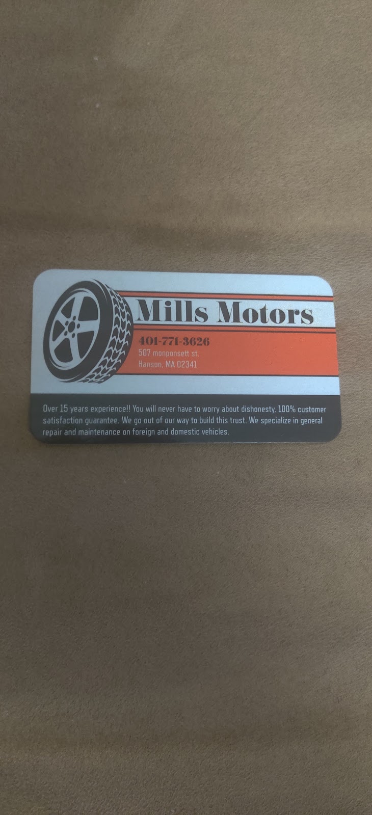 Mills Motors | 507 Monponsett St, Hanson, MA 02341, USA | Phone: (401) 771-3626