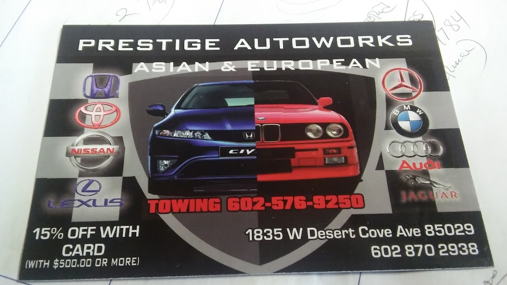 Prestige Autoworks | 1835 W Desert Cove Ave, Phoenix, AZ 85029 | Phone: (602) 870-2938