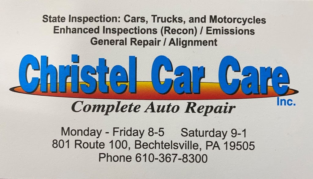 Christel Car Care Inc. | 801 PA-100, Bechtelsville, PA 19505, USA | Phone: (610) 367-8300