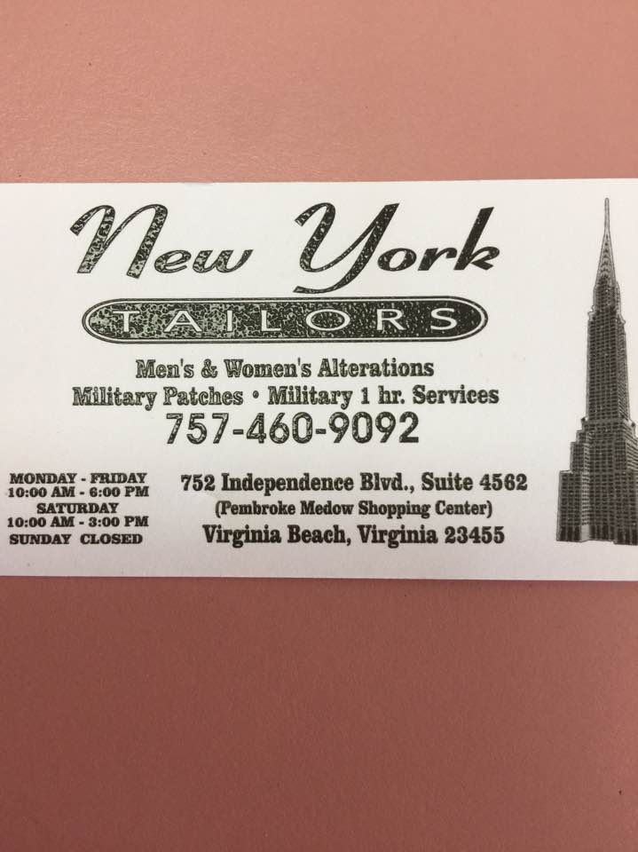 New York Tailors | 752 Independence Blvd #4562, Virginia Beach, VA 23455, USA | Phone: (757) 460-9092