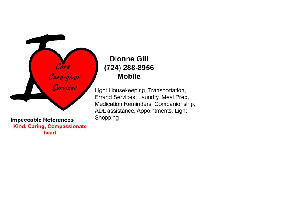 I Care Care-Giver Services | 2005 Grand Blvd, Monessen, PA 15062, USA | Phone: (724) 304-8277