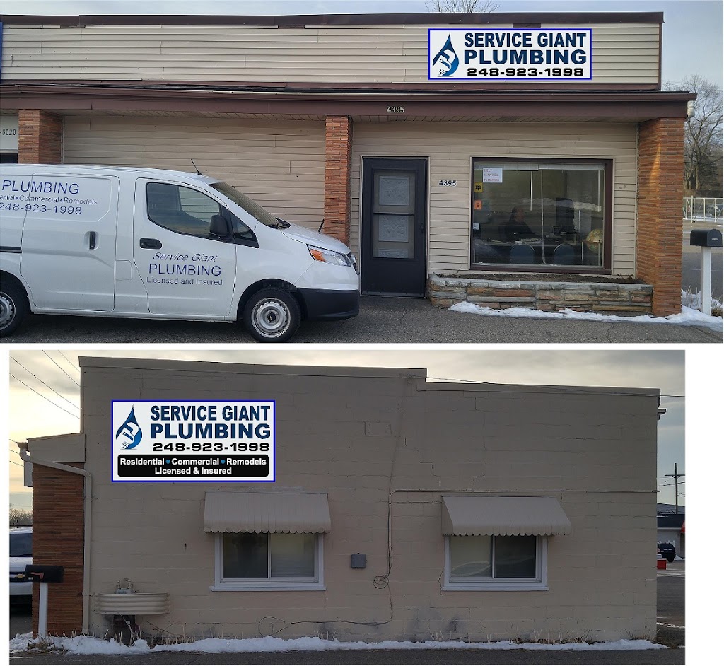 Service Giant Plumbing | 4395 Dixie Hwy, Waterford Twp, MI 48329, USA | Phone: (248) 781-3616