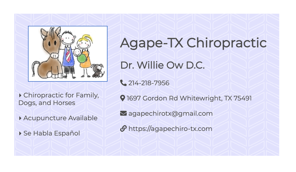 Agape-TX Chiropractic | 1697 Gordon Rd, Whitewright, TX 75491, USA | Phone: (214) 218-7956