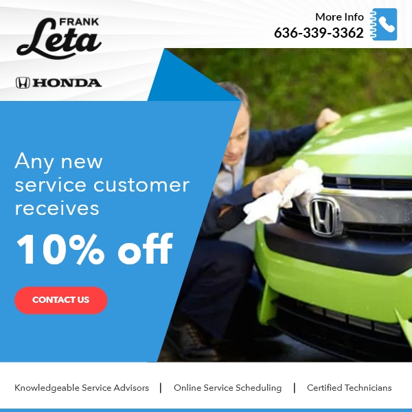 Frank Leta Honda | 500 Auto Mall Dr, OFallon, MO 63368, United States | Phone: (636) 339-3361