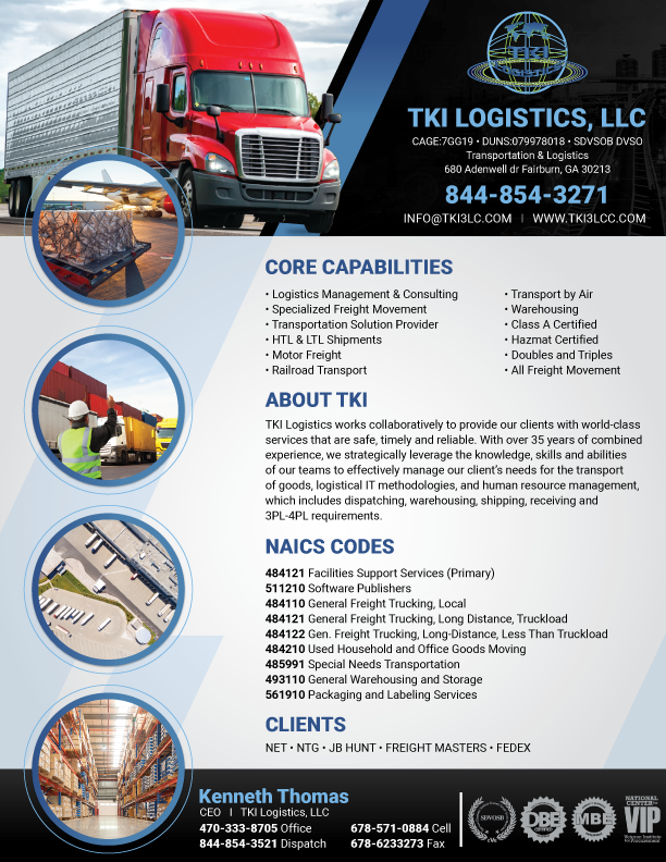 TKI Logistics, LLC | 680 Adenwell Dr, Fairburn, GA 30213, USA | Phone: (404) 410-5662