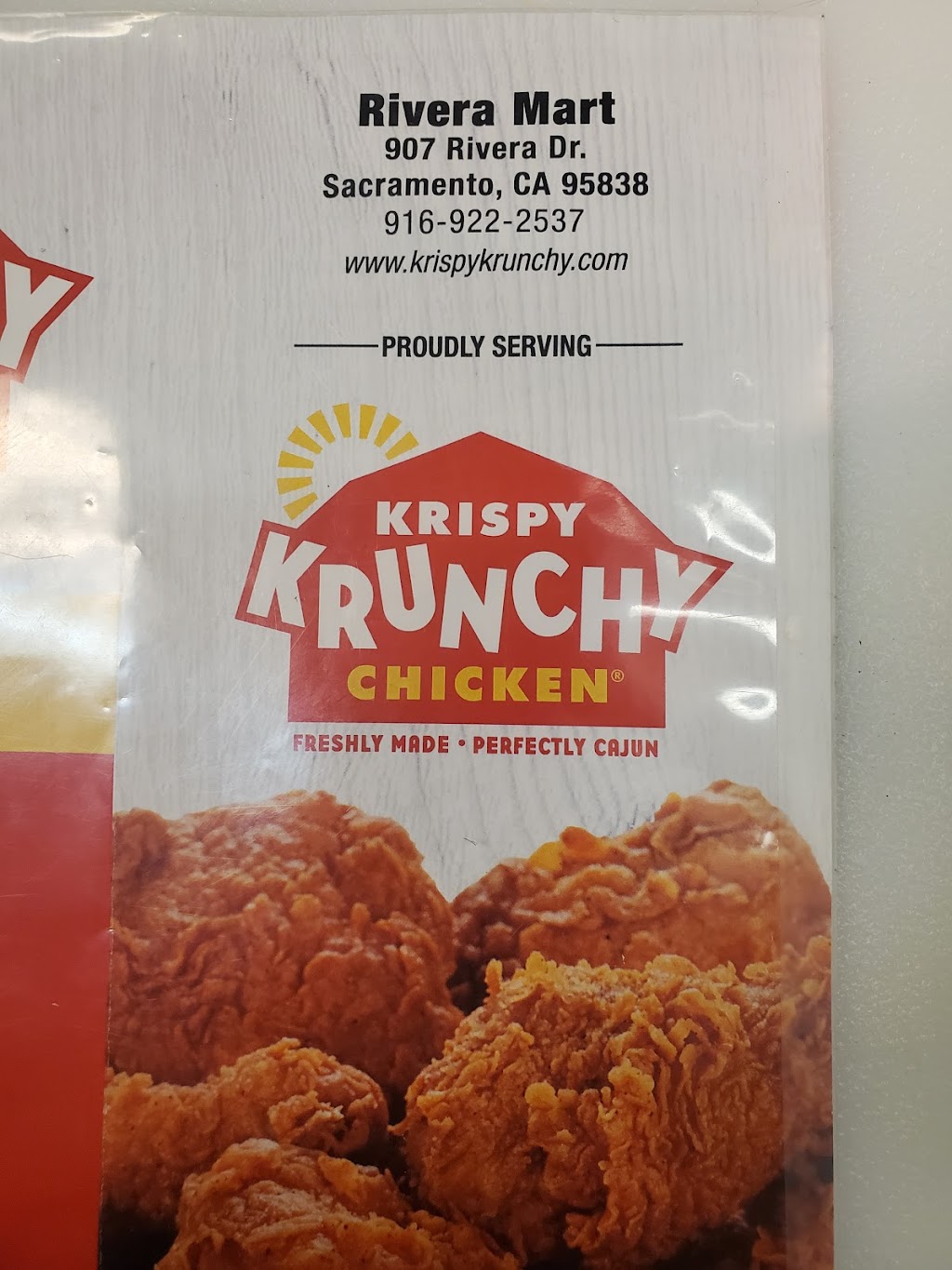 Krispy Krunchy Chicken @Rivera Mart | 907 Rivera Dr, Sacramento, CA 95838, USA | Phone: (916) 922-2537