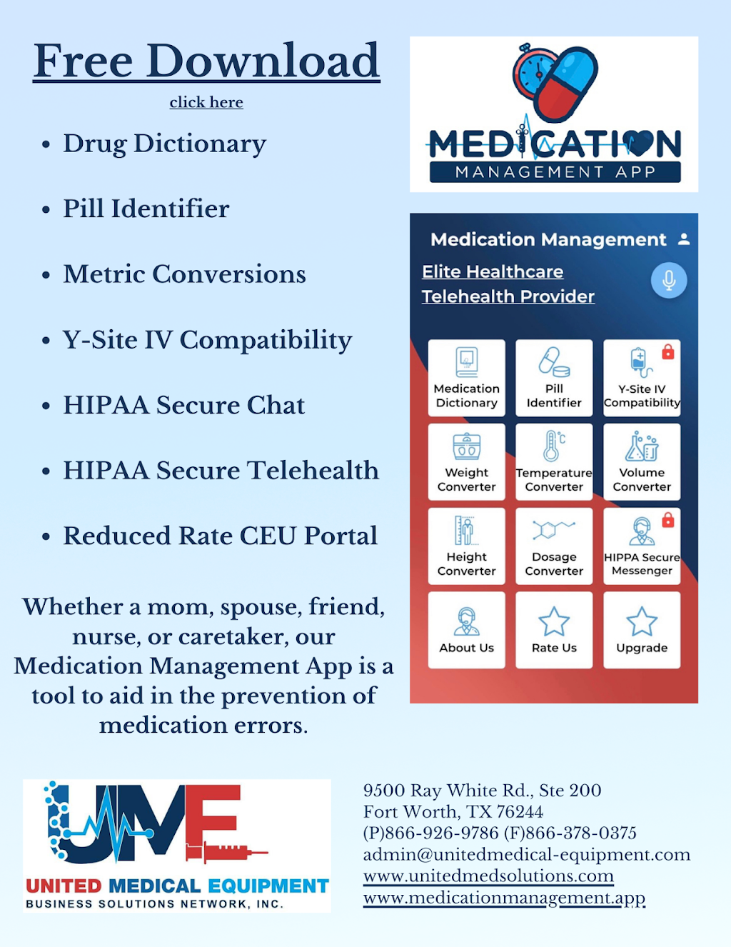 Medication Management App by UME | 9500 Ray White Rd STE 200, Fort Worth, TX 76244, USA | Phone: (866) 926-9786