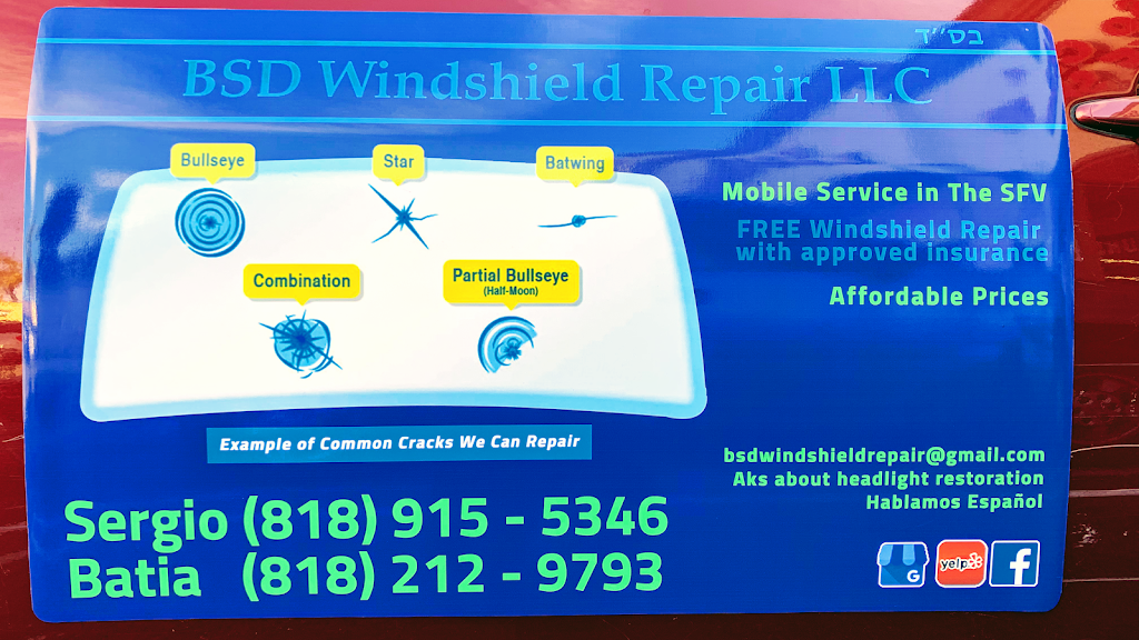 BSD Windshield Repair LLC | 6335 Whitsett Ave #3, North Hollywood, CA 91606, USA | Phone: (818) 915-5346