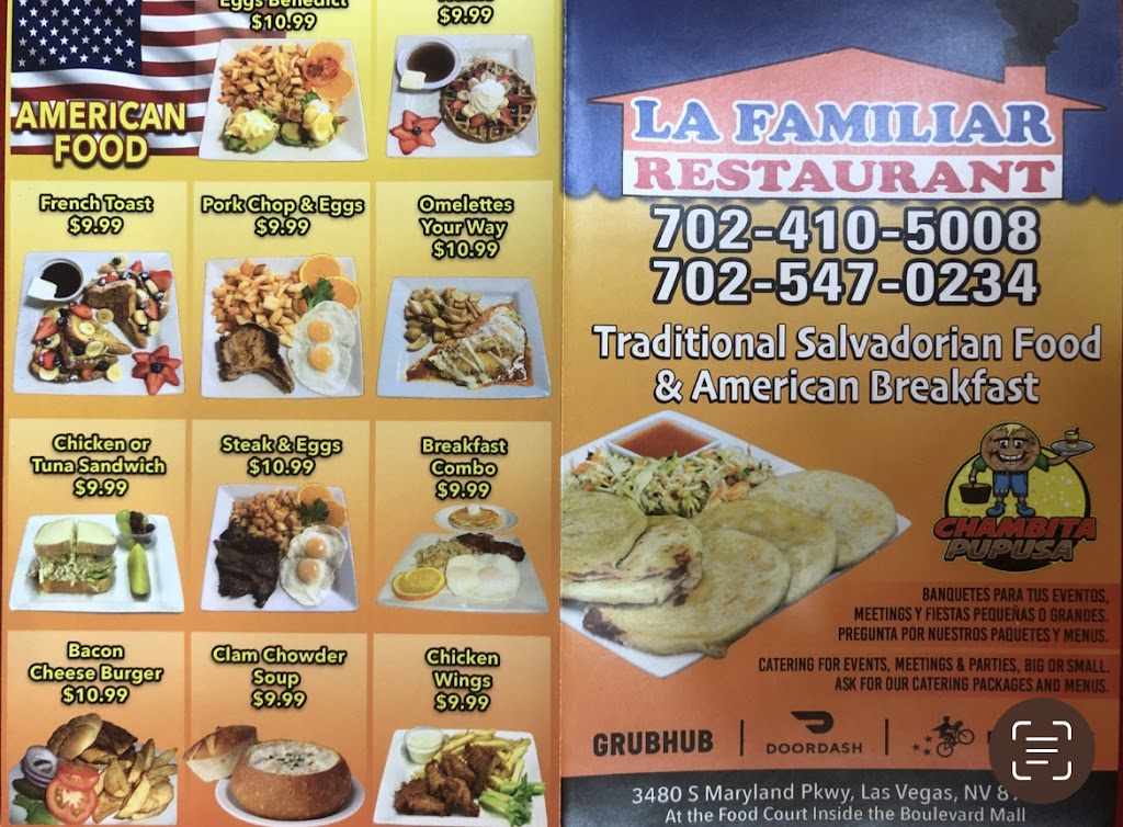 Pupusas La Familiar Restaurant | 3480 S Maryland Pkwy #102, Las Vegas, NV 89169, USA | Phone: (702) 813-5308