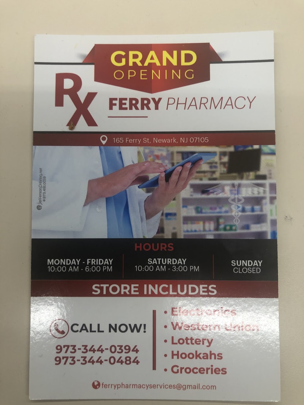 Ferry Pharmacy | 165 Ferry St, Newark, NJ 07105, USA | Phone: (973) 344-0394