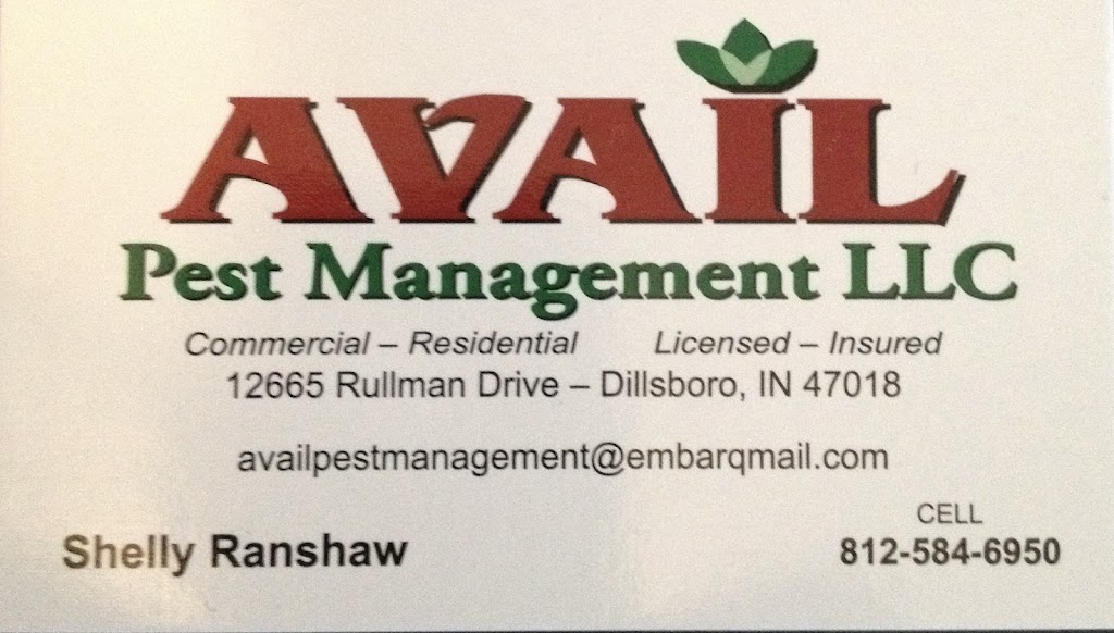 Avail Pest Management LLC | 14004 Spangler Rd, Dillsboro, IN 47018, USA | Phone: (812) 584-6950