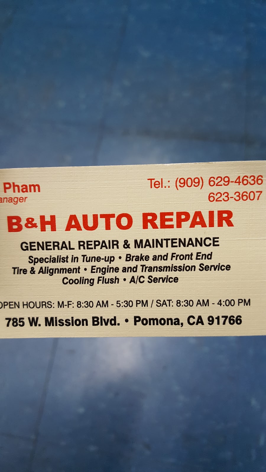 B & H Auto Repair | 785 W Mission Blvd, Pomona, CA 91766, USA | Phone: (909) 629-4636