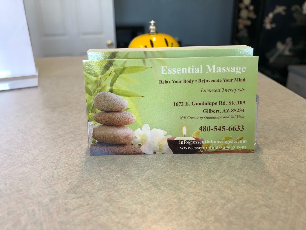 Essential Massage | 1672 E Guadalupe Rd Ste. 109, Gilbert, AZ 85234, USA | Phone: (480) 545-6633