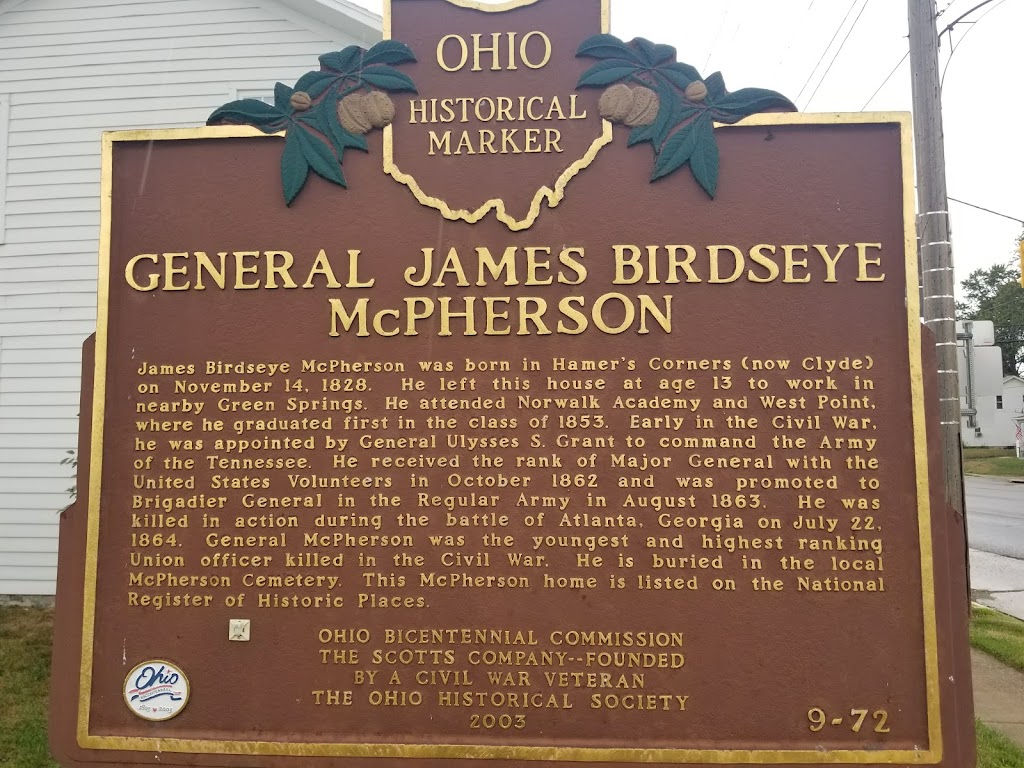 General McPherson House | 300 W McPherson Hwy, Clyde, OH 43410, USA | Phone: (419) 547-7946