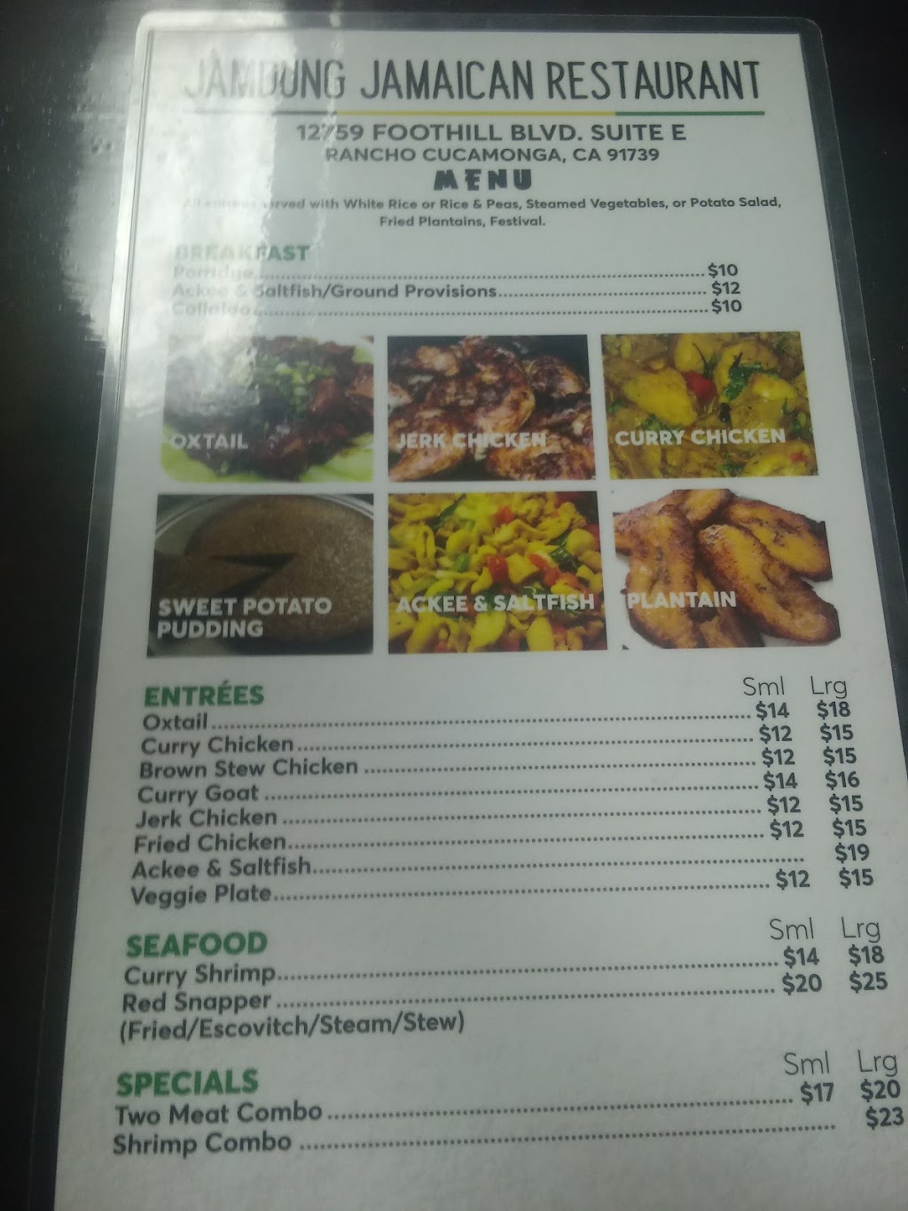 Jamdung Jamaican Restaurant | 12759 Foothill Blvd, Rancho Cucamonga, CA 91739, USA | Phone: (909) 922-8402