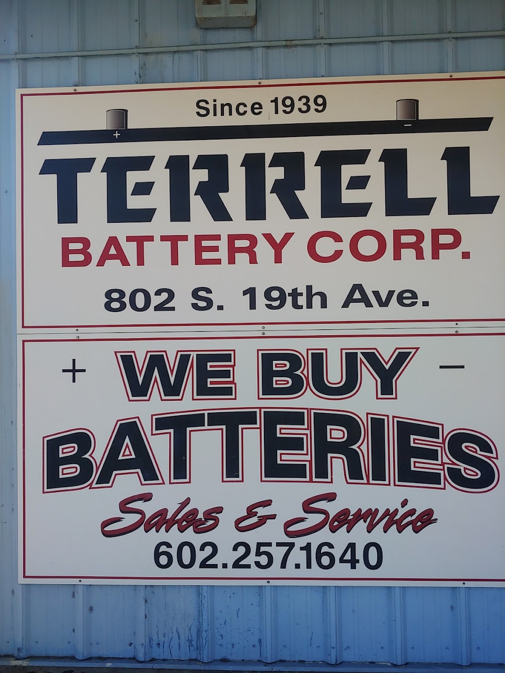 Terrell Battery Corp. | 802 S 19th Ave, Phoenix, AZ 85009, USA | Phone: (602) 257-1640
