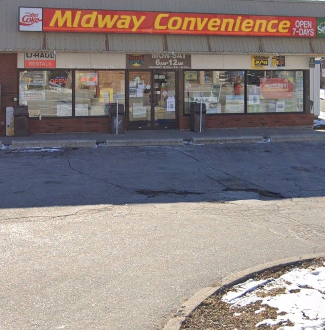 Midway Convenience Store | 4925 Wyandotte St E, Windsor, ON N8Y 1J1, Canada | Phone: (519) 945-4204