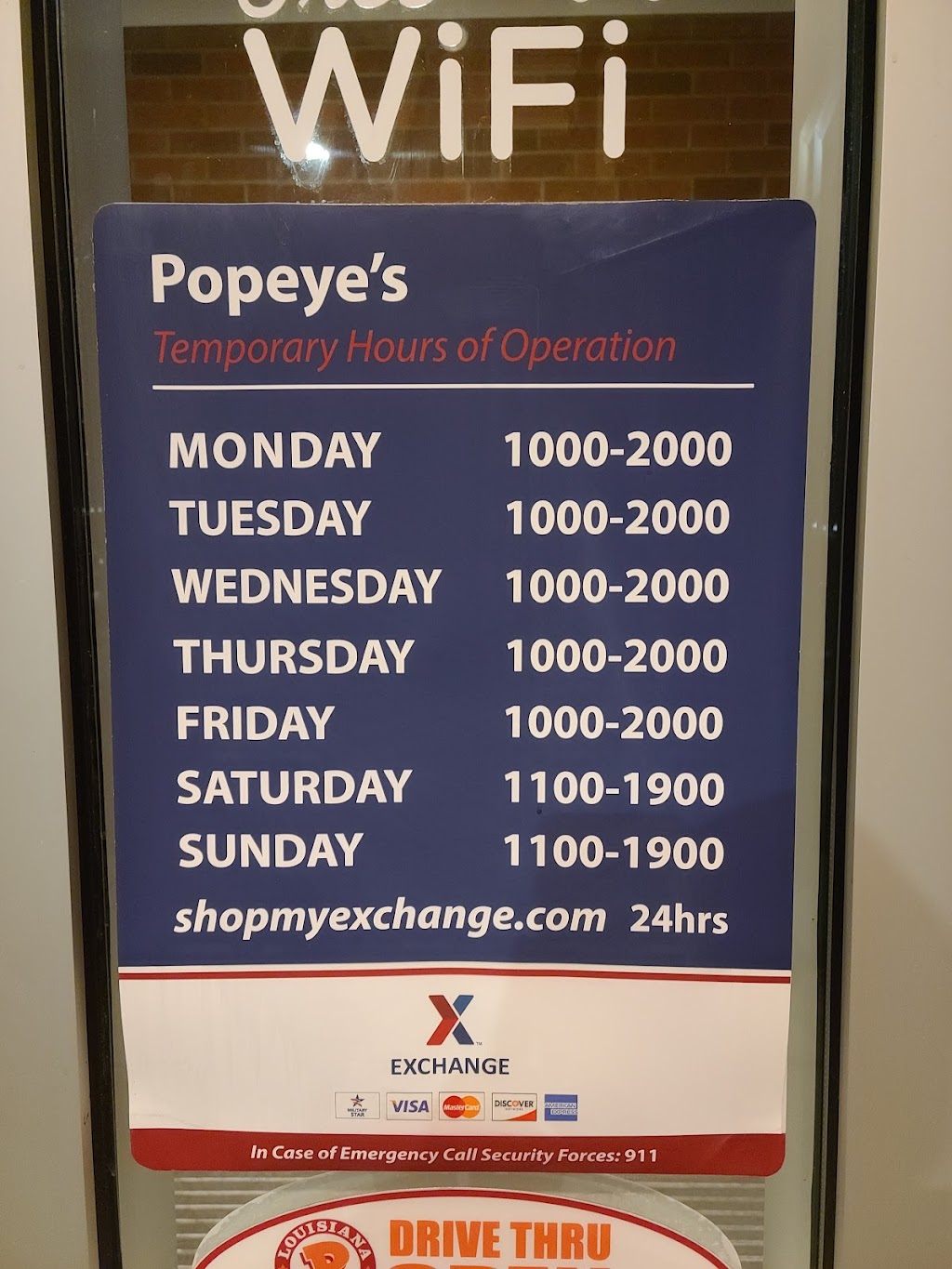 Popeyes Louisiana Kitchen | military Post Access Required, 32nd Division Dr Bldg 16270, Tacoma, WA 98433, USA | Phone: (253) 964-6932