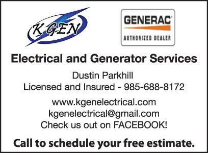 K-Gen Electrical & Generator Services | 916 Bayou Blue Rd, Houma, LA 70364, USA | Phone: (985) 688-8172