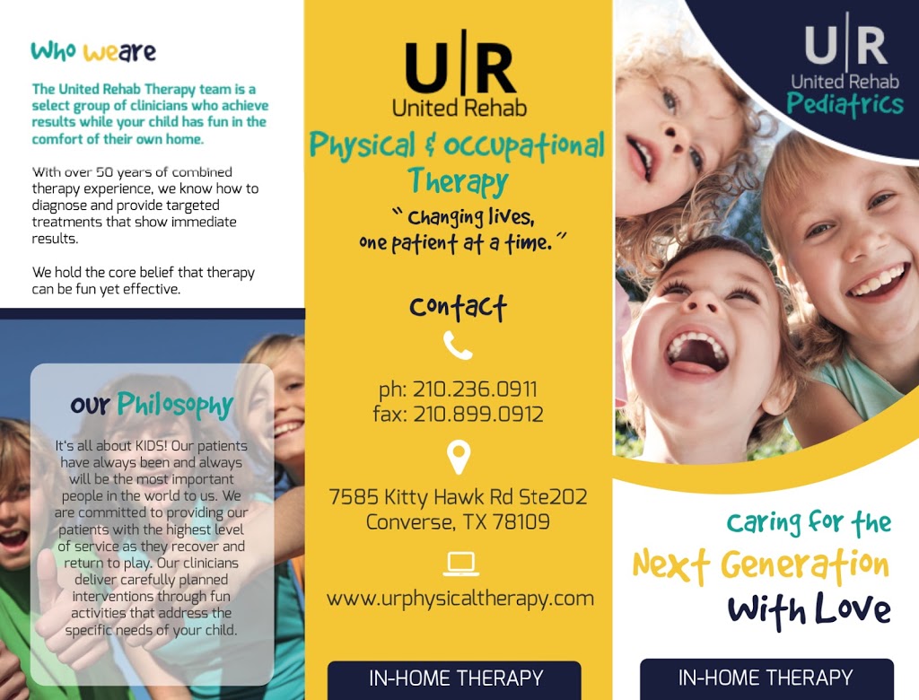 United Rehab Pediatric Therapy | 7585 Kitty Hawk Rd Suite 202 B, Converse, TX 78109, USA | Phone: (210) 236-0911